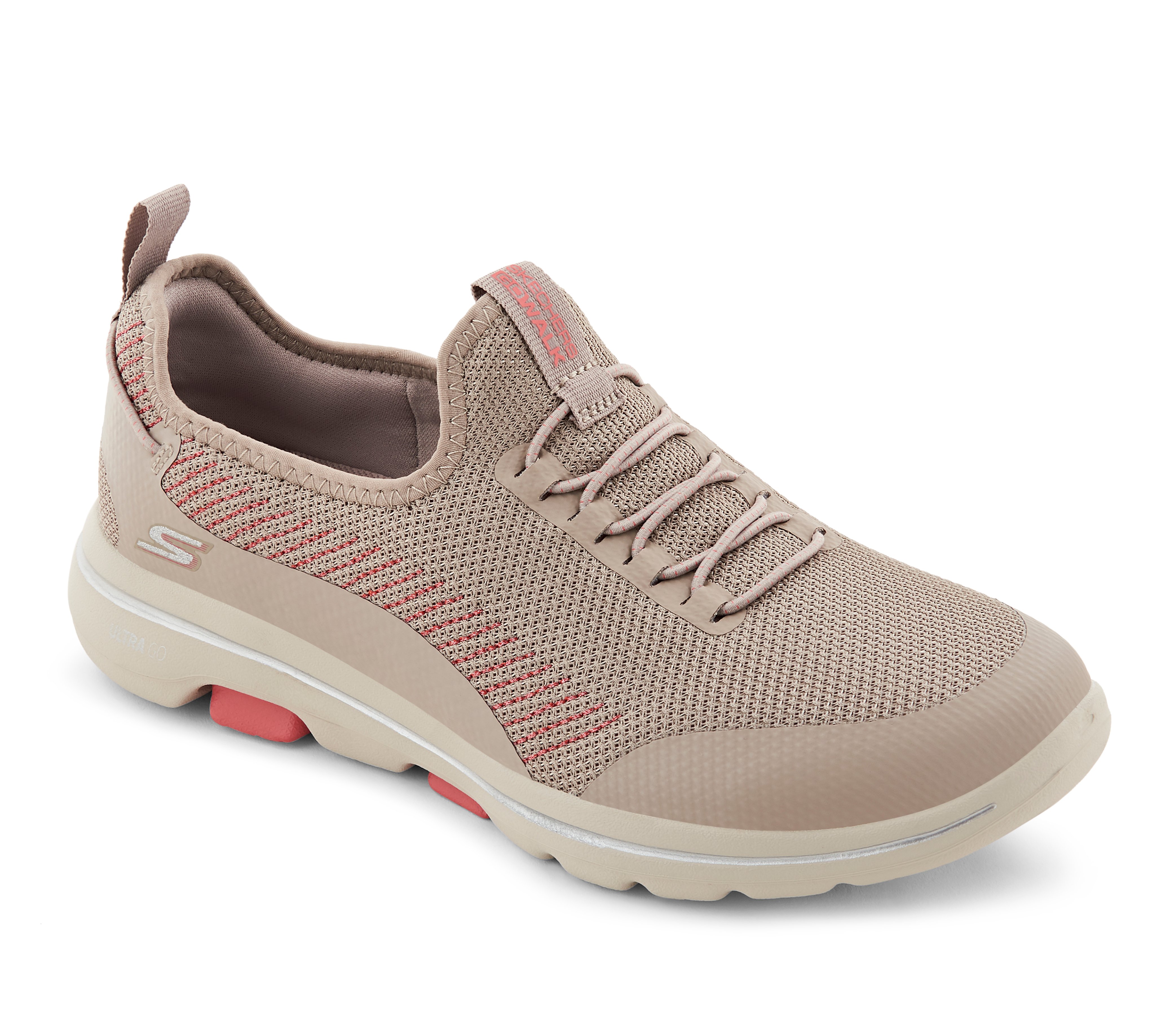 GO WALK 5-PROLIFIC, NATURAL/CORAL Footwear Lateral View