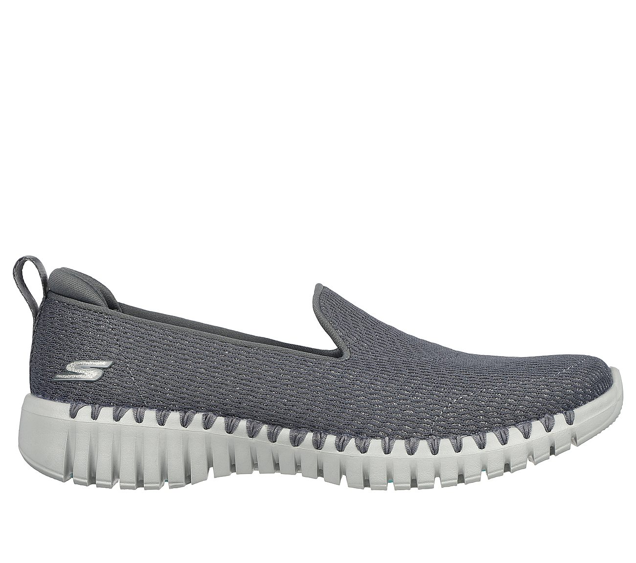 GO WALK SMART-SILVER CLOUD, CCHARCOAL Footwear Lateral View