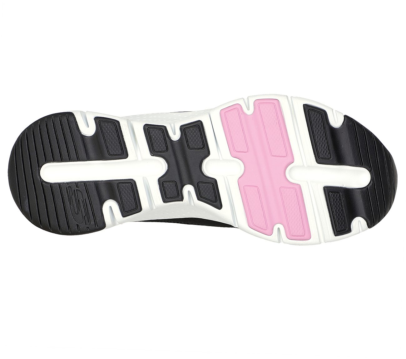 ARCH FIT-COOL OASIS, BLACK/WHITE/PINK Footwear Bottom View