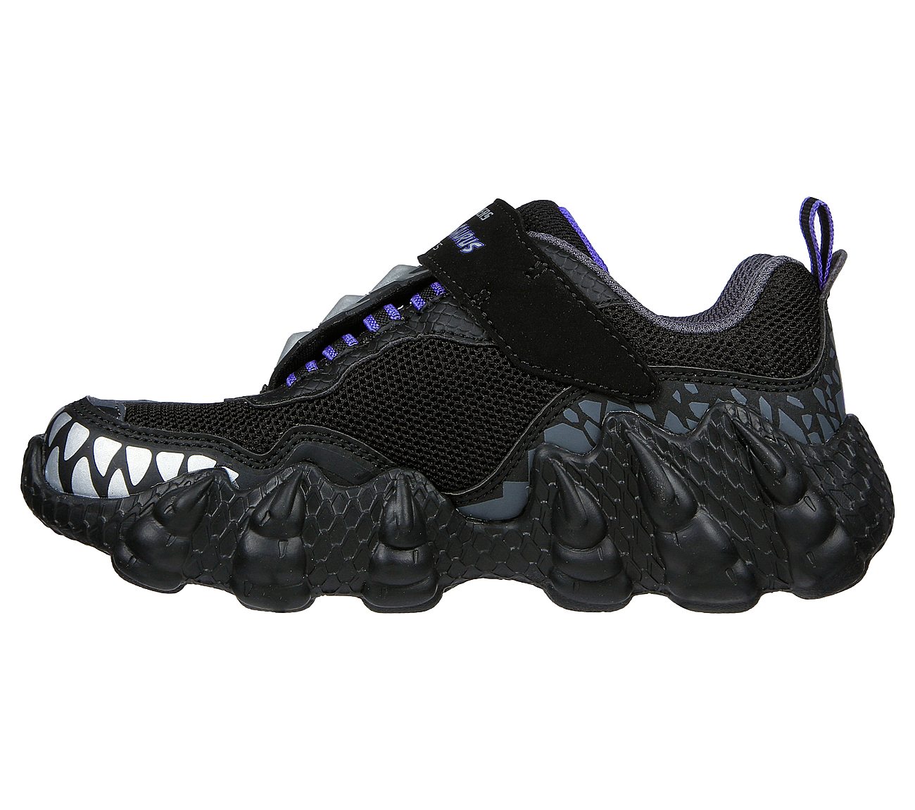 SKECH-O-SAURUS LIGHTS-DINO-TR, BLACK/CHARCOAL Footwear Left View