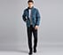 DOUBLE POCKET JACKET, TAUPE/BLUE