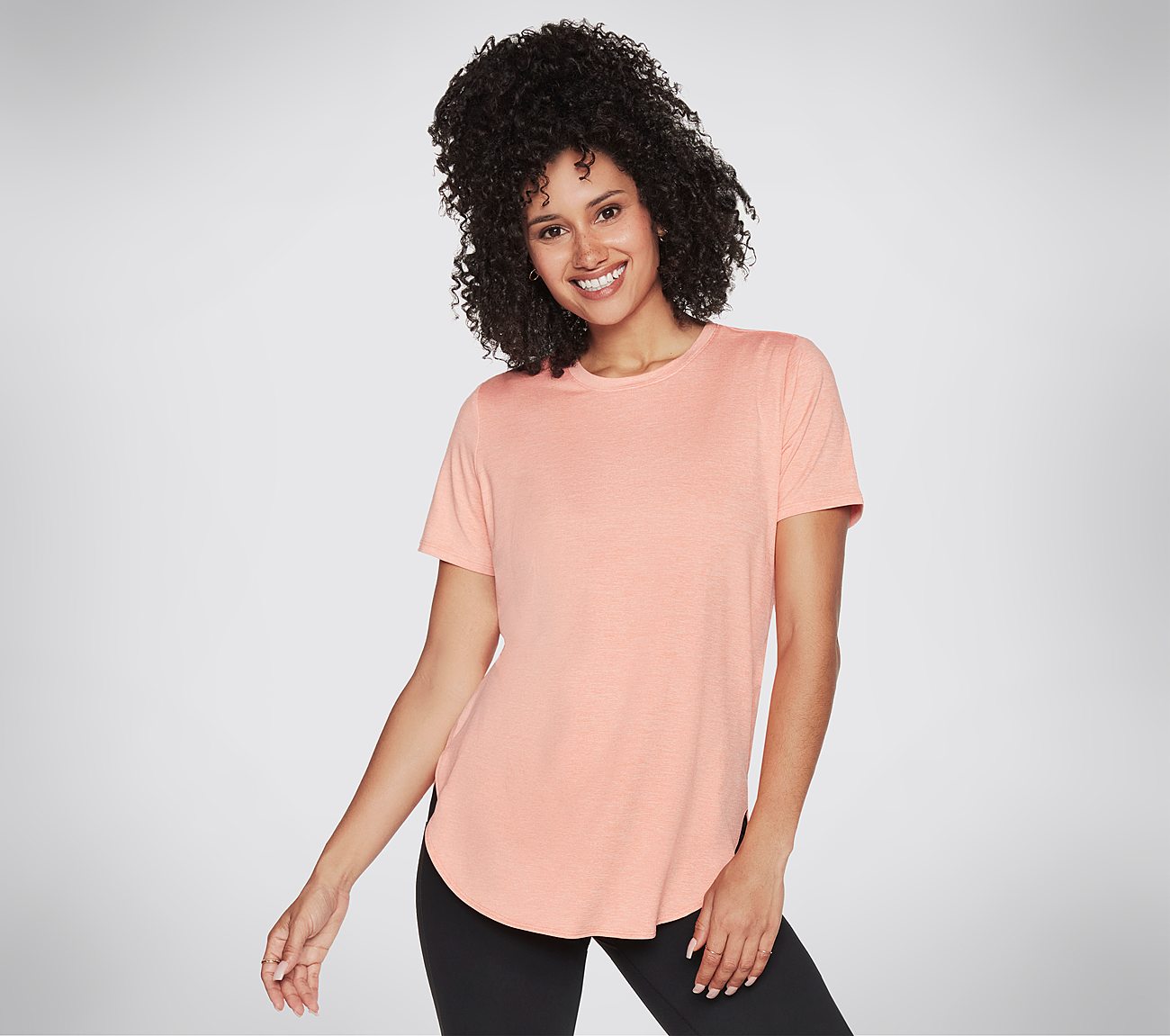 GODRI SWIFT TUNIC TEE, CORAL/LIME Apparels Lateral View