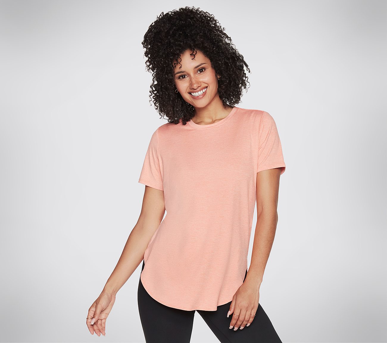 GODRI SWIFT TUNIC T-SHIRT, CORAL/LIME Apparels Lateral View