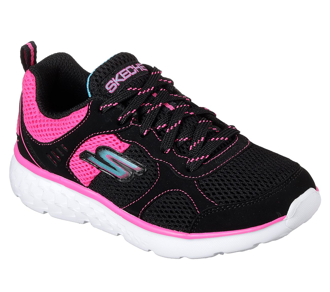 GO RUN 400, BLACK/HOT PINK Footwear Lateral View