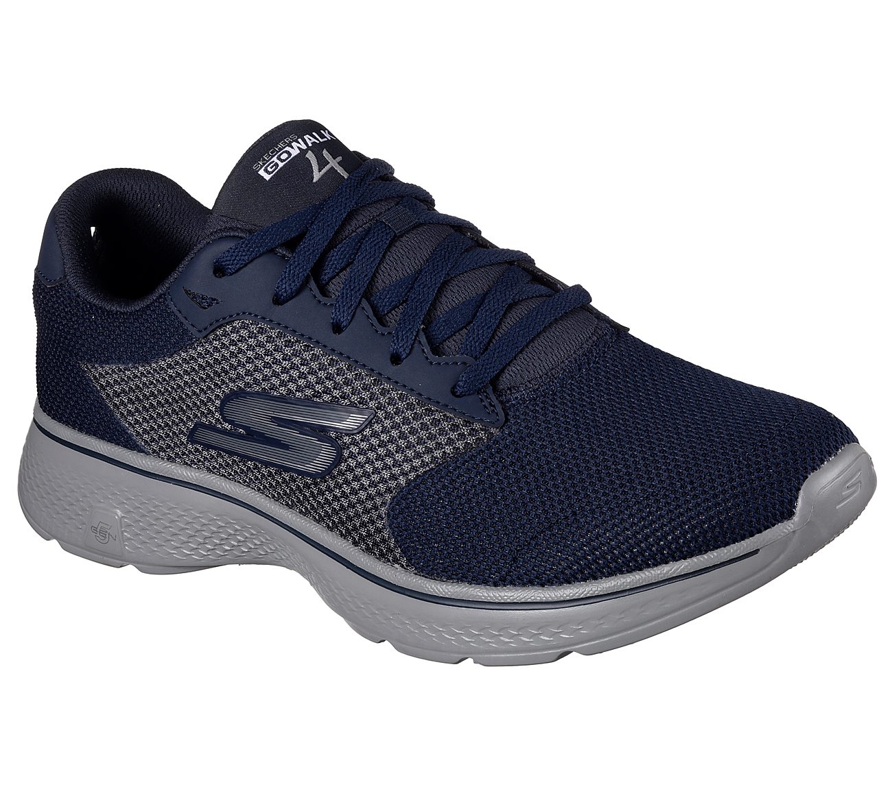 Concentración lado Descodificar Skechers Navy/Grey Go Walk 4 Mens Lace Up Shoes - Style ID: 54150 | India