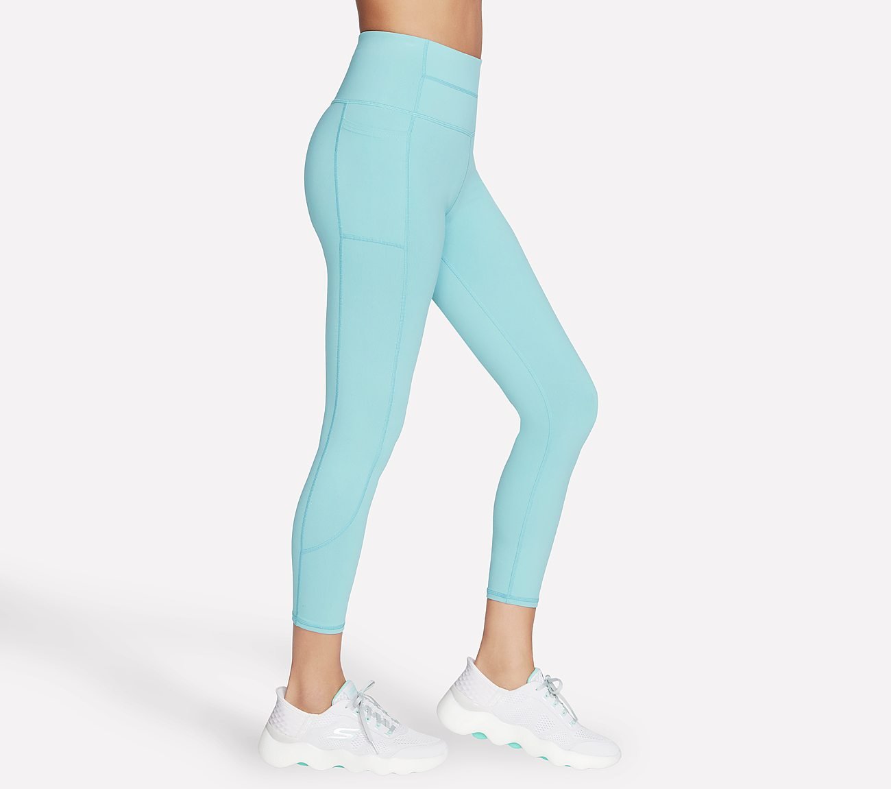 GOWALK HW 7/8 LEGGING II, WHITE/TURQUOISE Apparels Bottom View