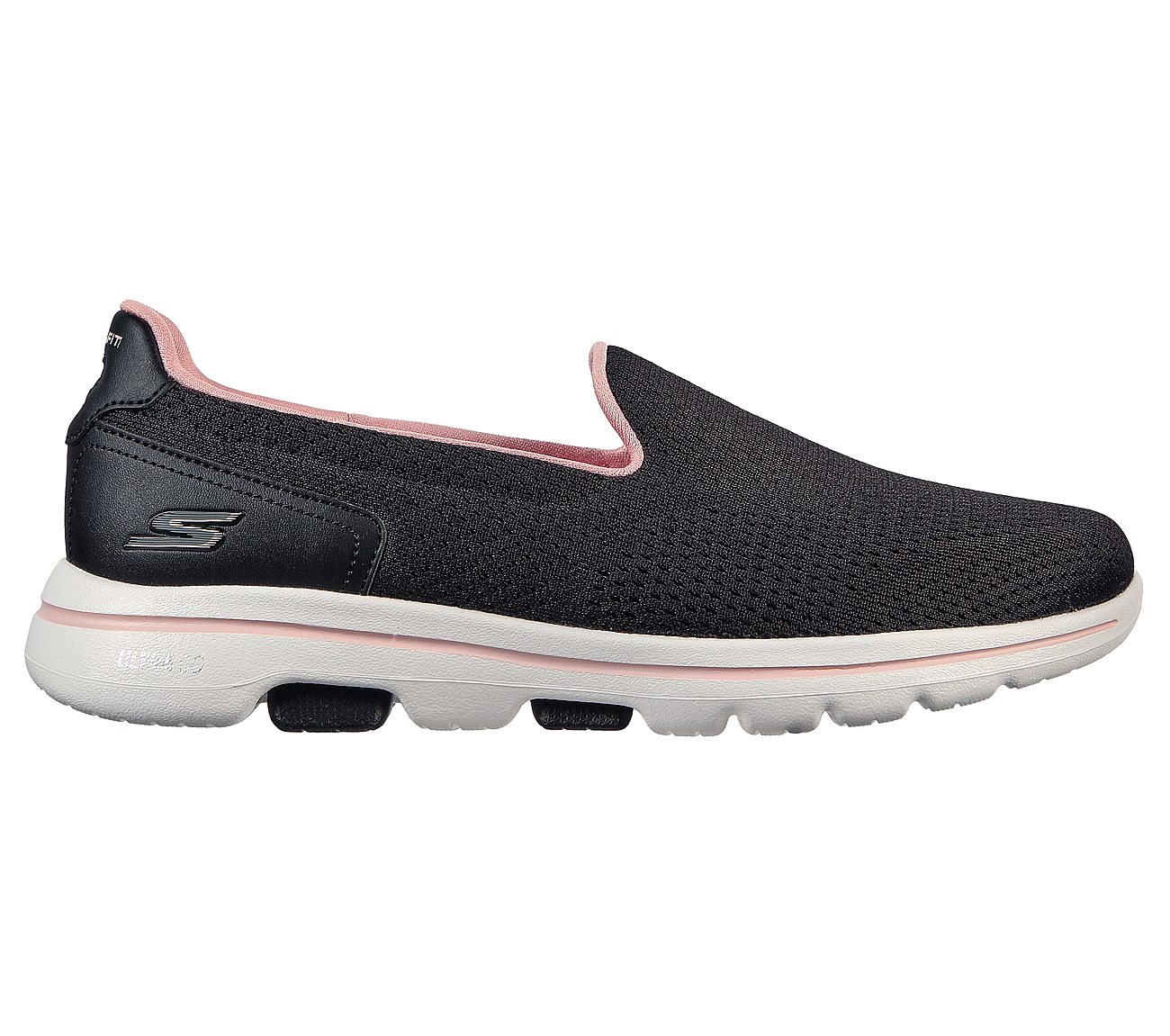 GO WALK 5 - OCEAN SPARKLE, BLACK/LIGHT PINK Footwear Lateral View