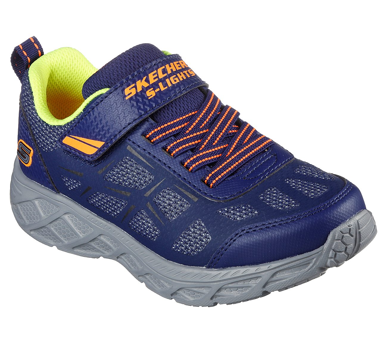 DYNAMIC-FLASH - REZLUR, NAVY/ORANGE Footwear Lateral View