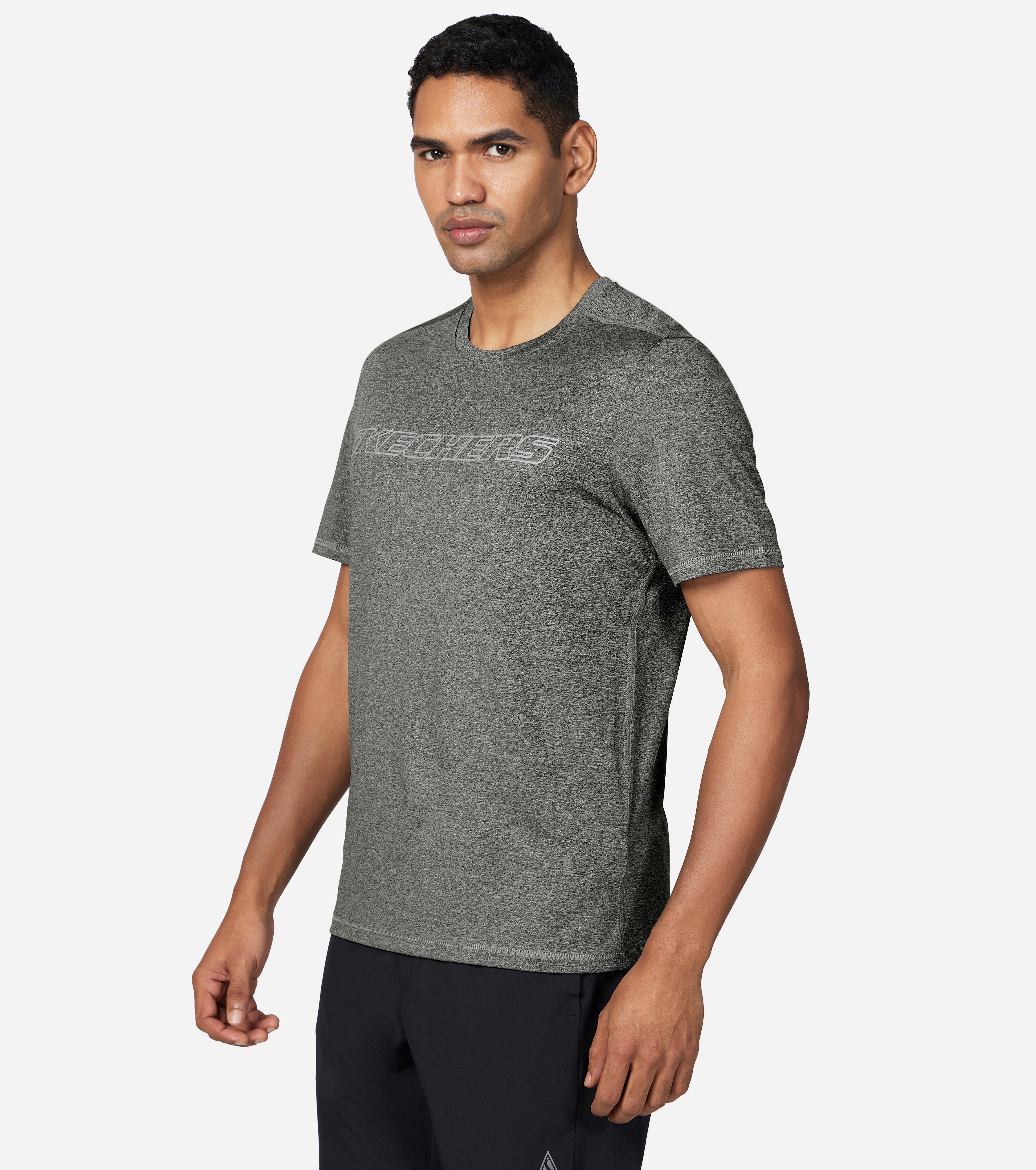 GODRI SKECH-AIR SKECHERS LOGO, CCHARCOAL Apparels Top View