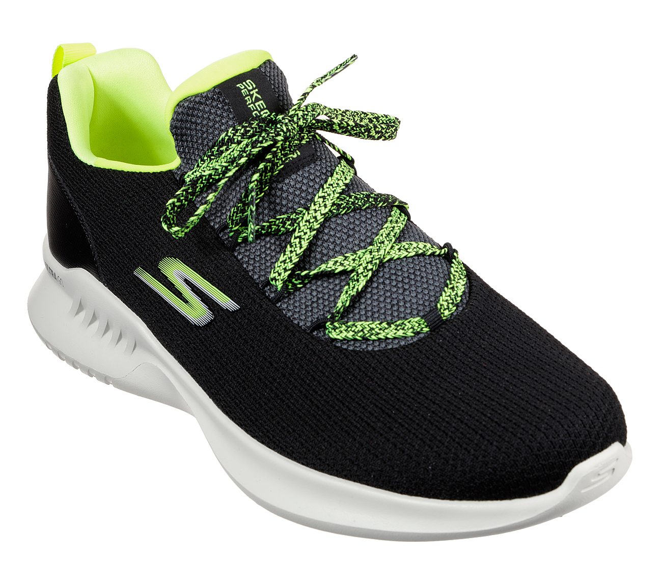 GO RUN MOJO 2.0 - LUCITE, BLACK/LIME Footwear Lateral View