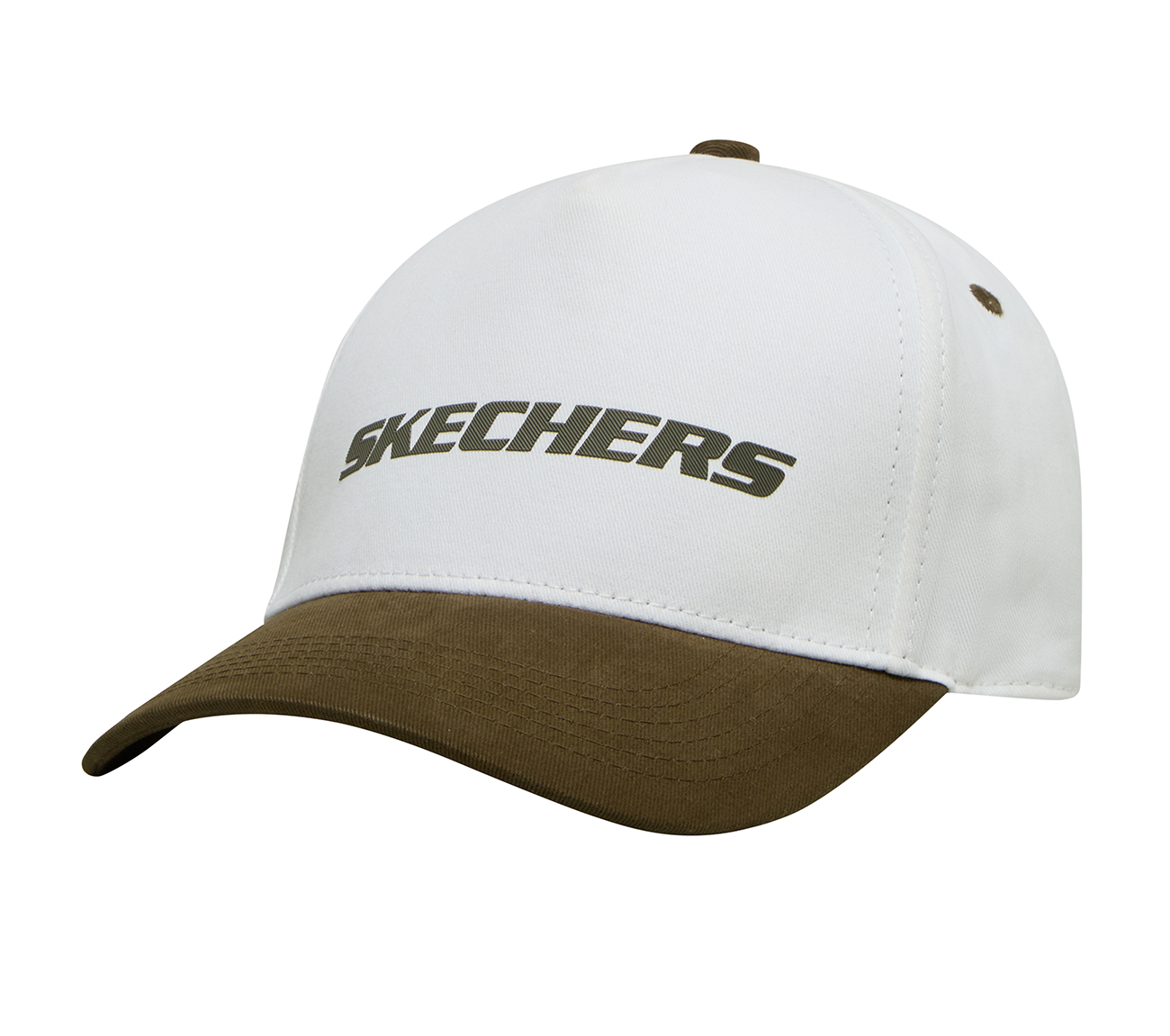 COTTON TWILL BASEBALL HAT , GREEN/WHITE Accessories Top View