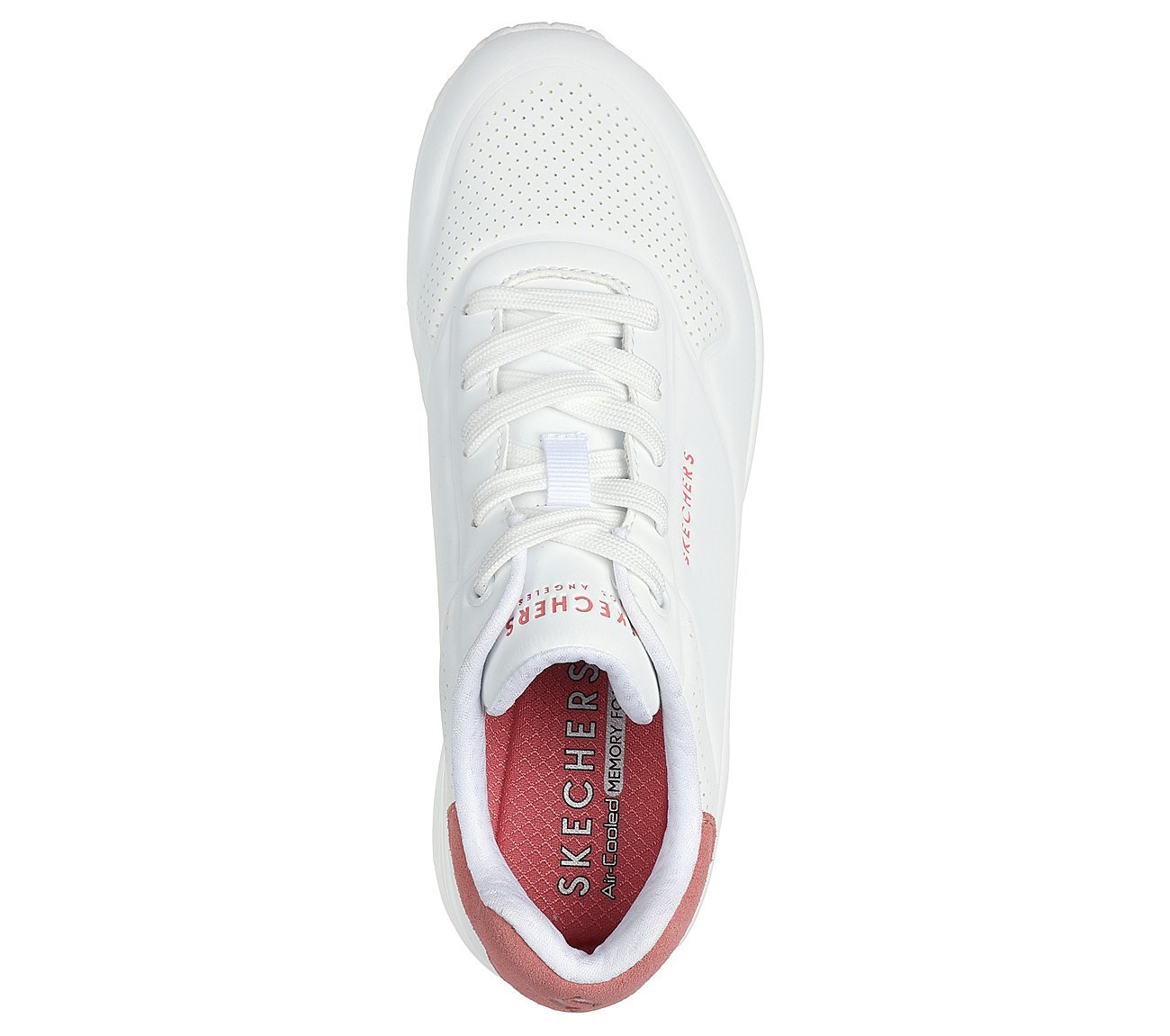 UNO - POP BACK, WHITE/HOT CORAL Footwear Top View