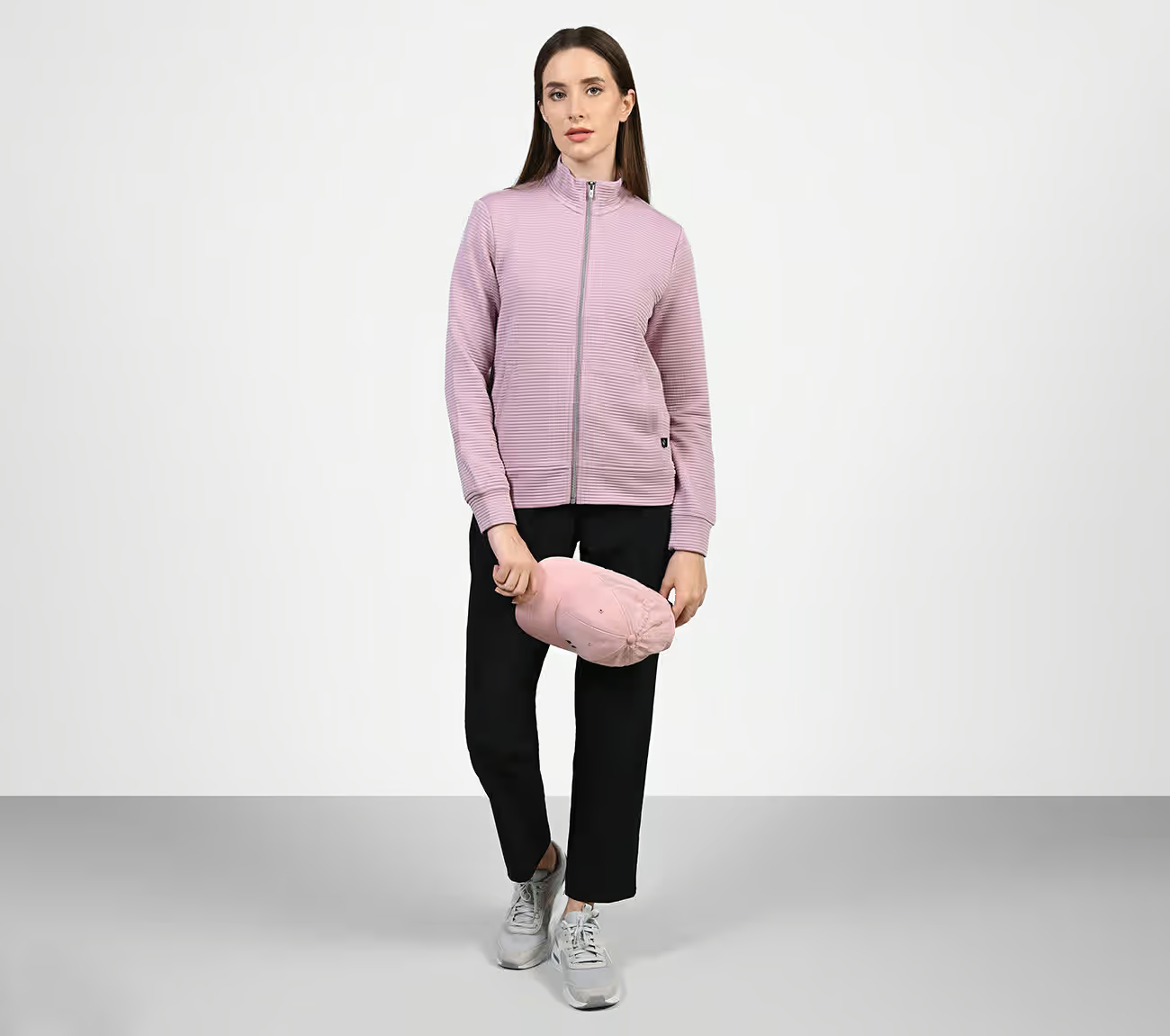 THE GOWALK HOODLESS HOODIE, PINK/LAVENDER Apparel Right View
