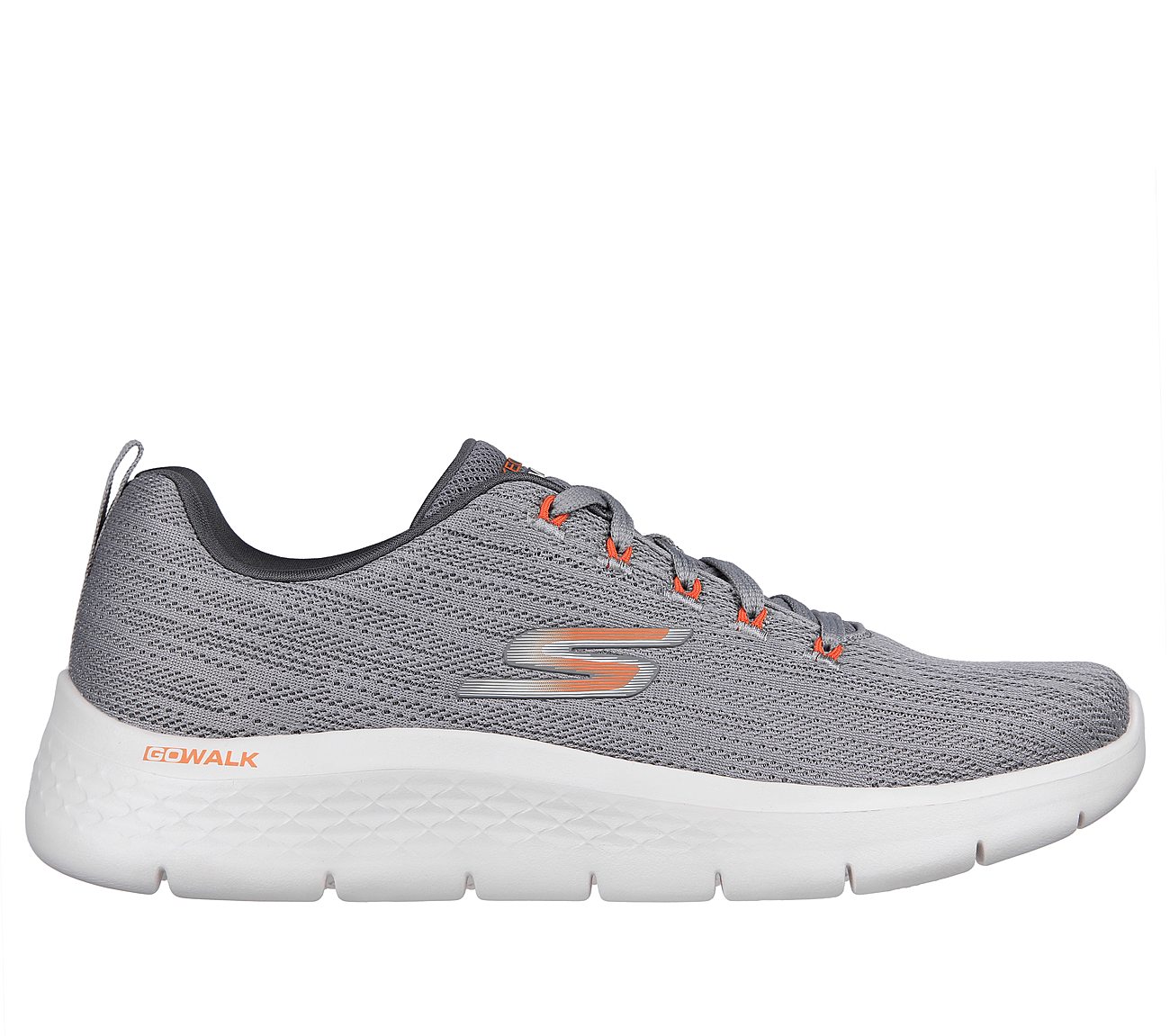 GO WALK FLEX, GREY/ORANGE Footwear Lateral View