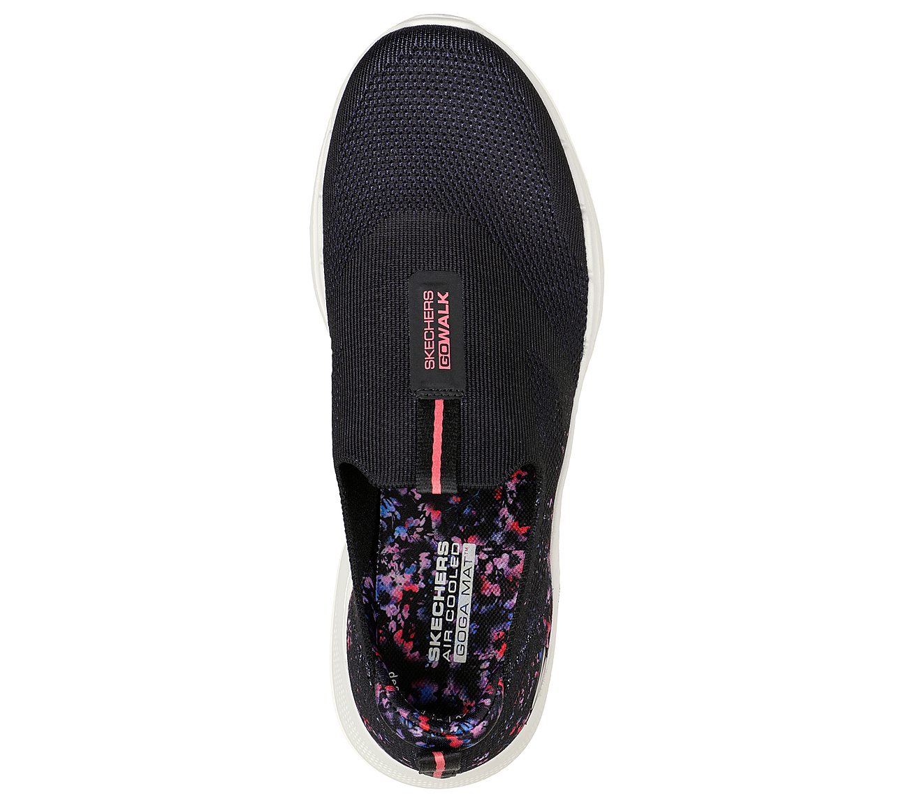 GO WALK 6 - FLORAL SUNRISE, BLACK/MULTI Footwear Top View