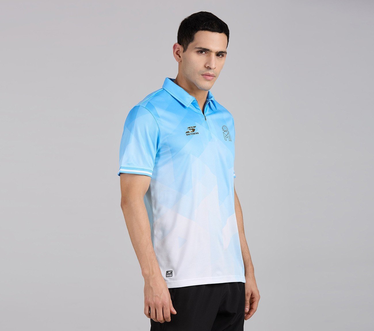 MUMBAI INDIANS AOP POLO, WHT/NVY/BLUE