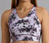 HIGH IMPACT AOP SPORTS BRA, WHITE/TURQ/PURPLE
