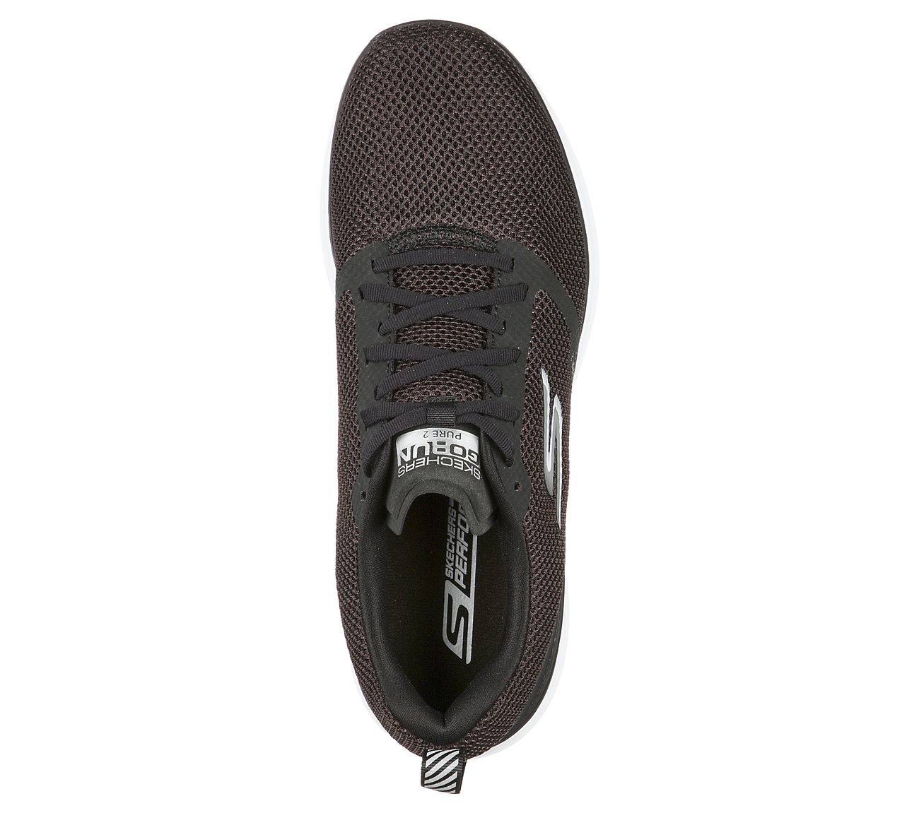 GO RUN PURE 2 - AXIS, BLACK/WHITE Footwear Top View