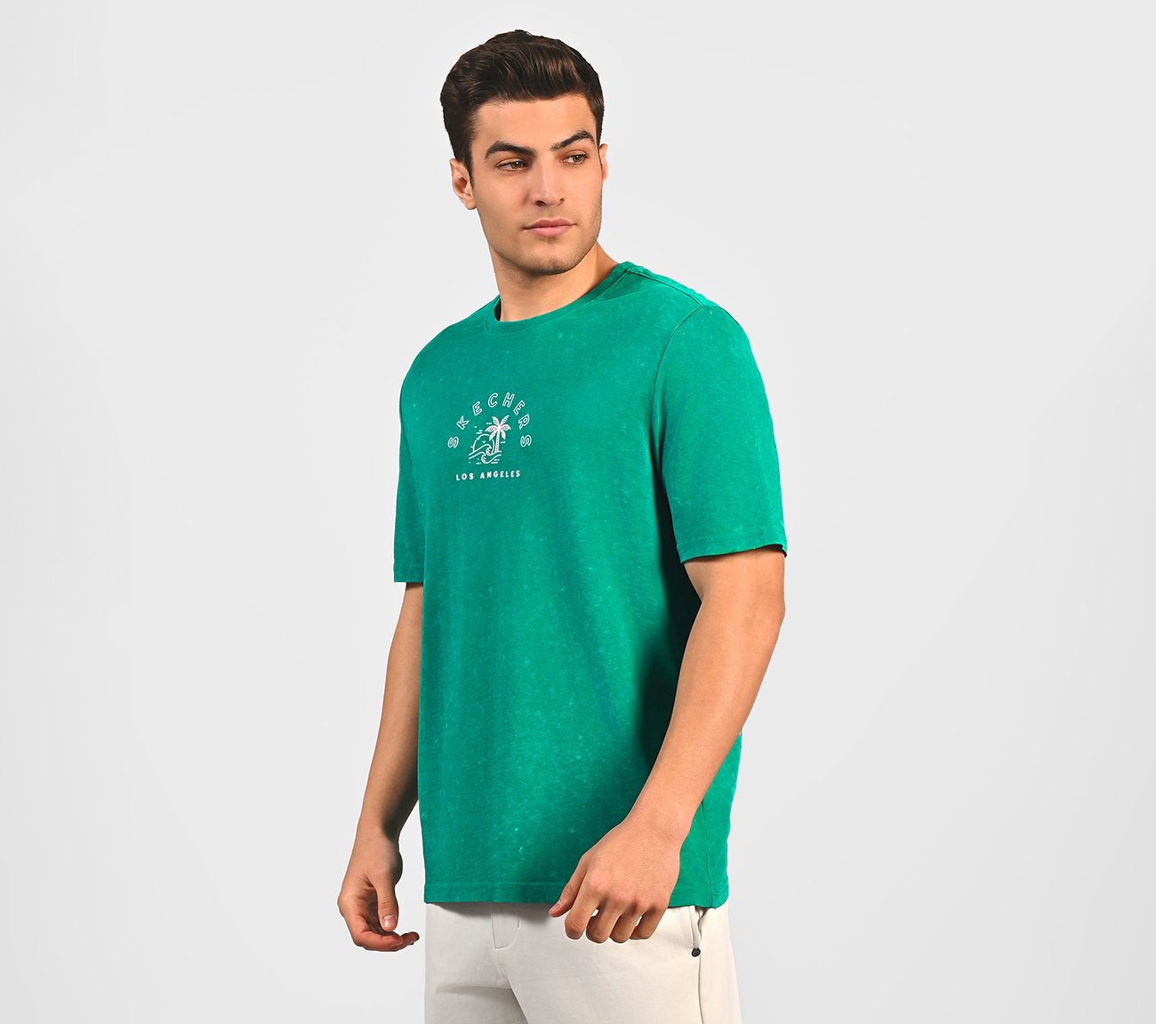 ACID WASH GRAPHIC T-SHIRT, SAGE Apparel Top View