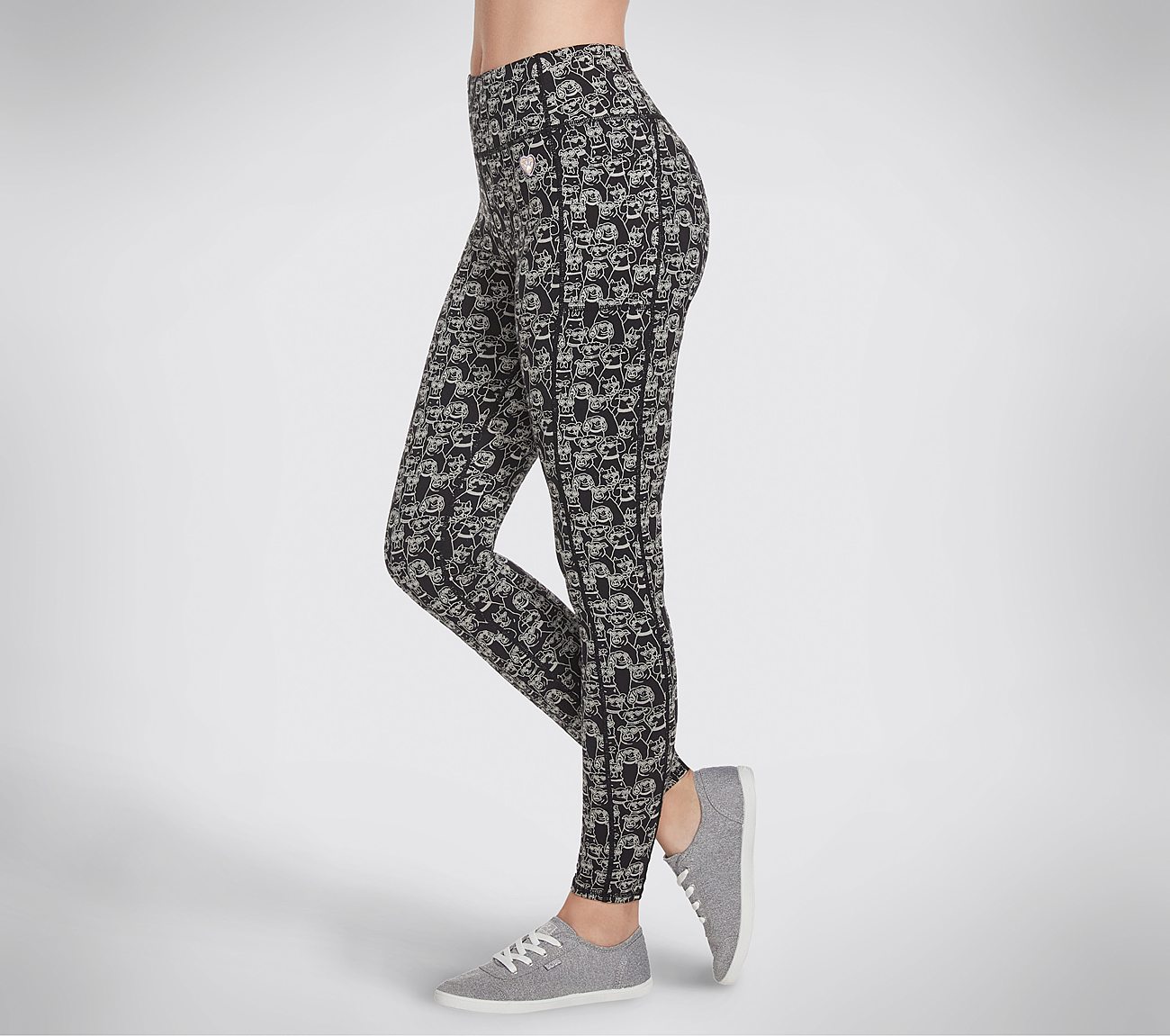 HEART EYES LEGGING, BLACK/NATURAL Apparel Bottom View