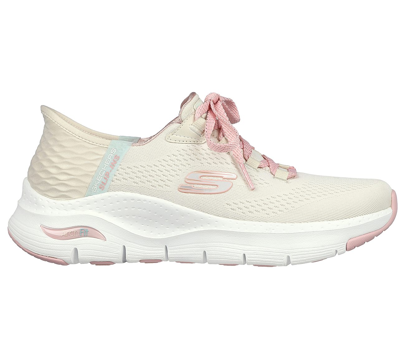 ARCH FIT, OFF WHITE/PINK Footwear Lateral View