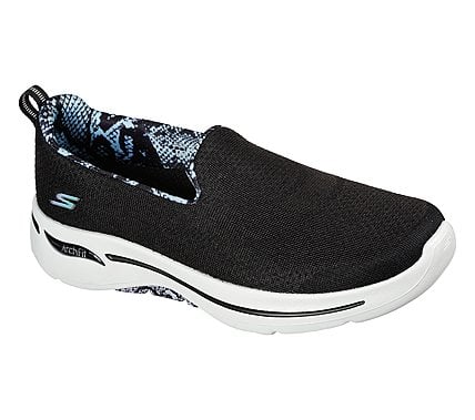 GO WALK ARCH FIT-WILD VISION, BLACK/MULTI Footwear Lateral View