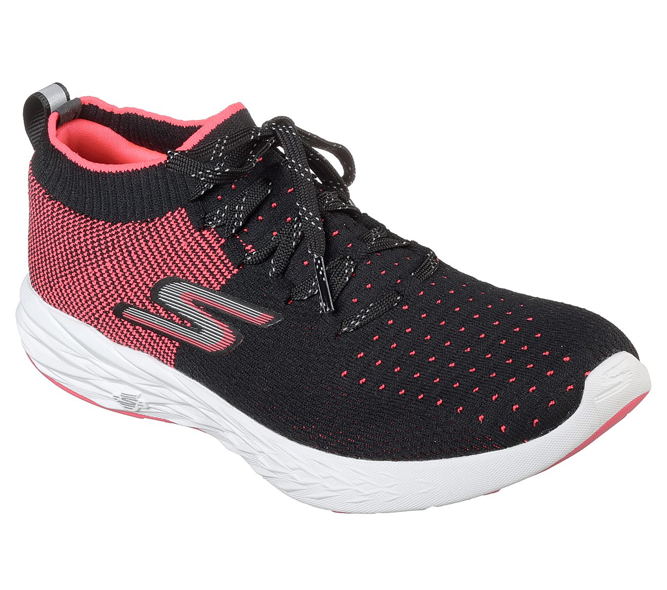 GO RUN 6 -, BLACK/HOT PINK Footwear Right View