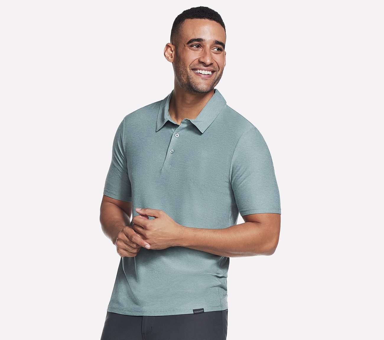 GODRI ALL DAY POLO, TEAL/BLUE Apparels Lateral View