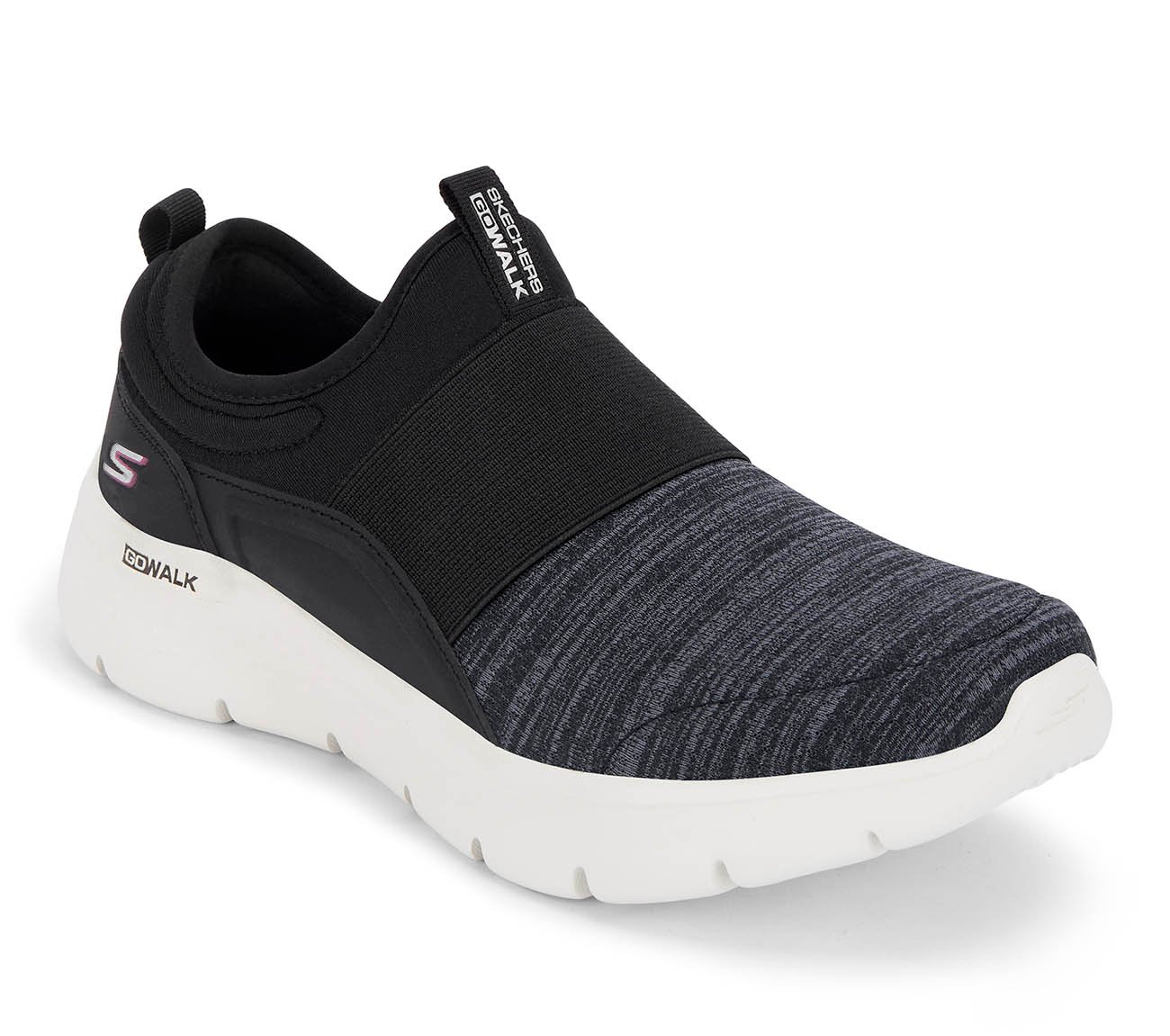 GO WALK FLEX, BLACK/WHITE Footwear Right View
