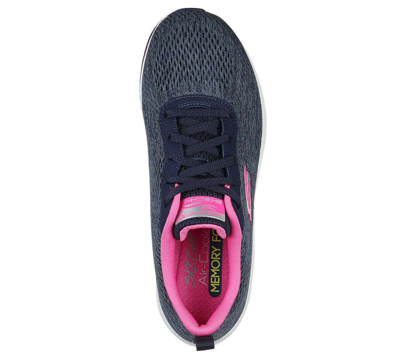 SKECH-AIR ELEMENT-CINEMA, NAVY/HOT PINK Footwear Top View