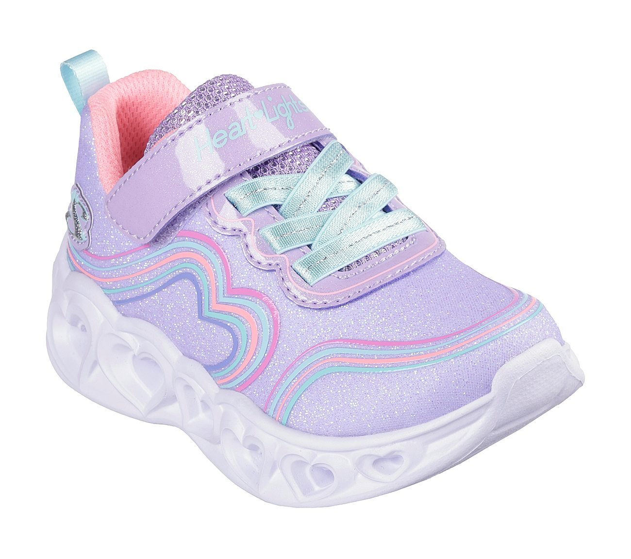 HEART LIGHTS - RETRO HEARTS, LAVENDER/MULTI Footwear Right View