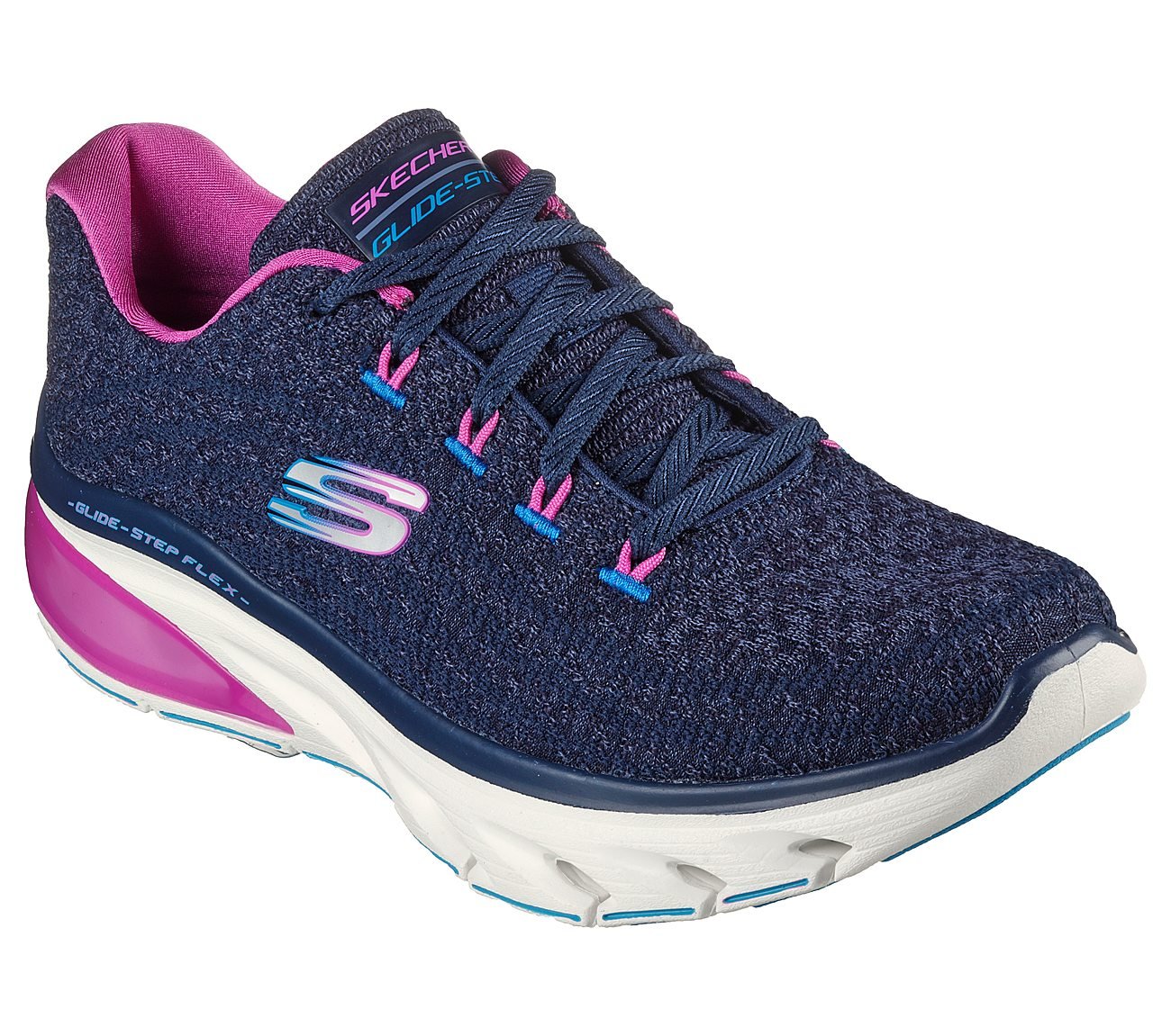 GLIDE-STEP FLEX AIR, NAVY/MULTI Footwear Lateral View