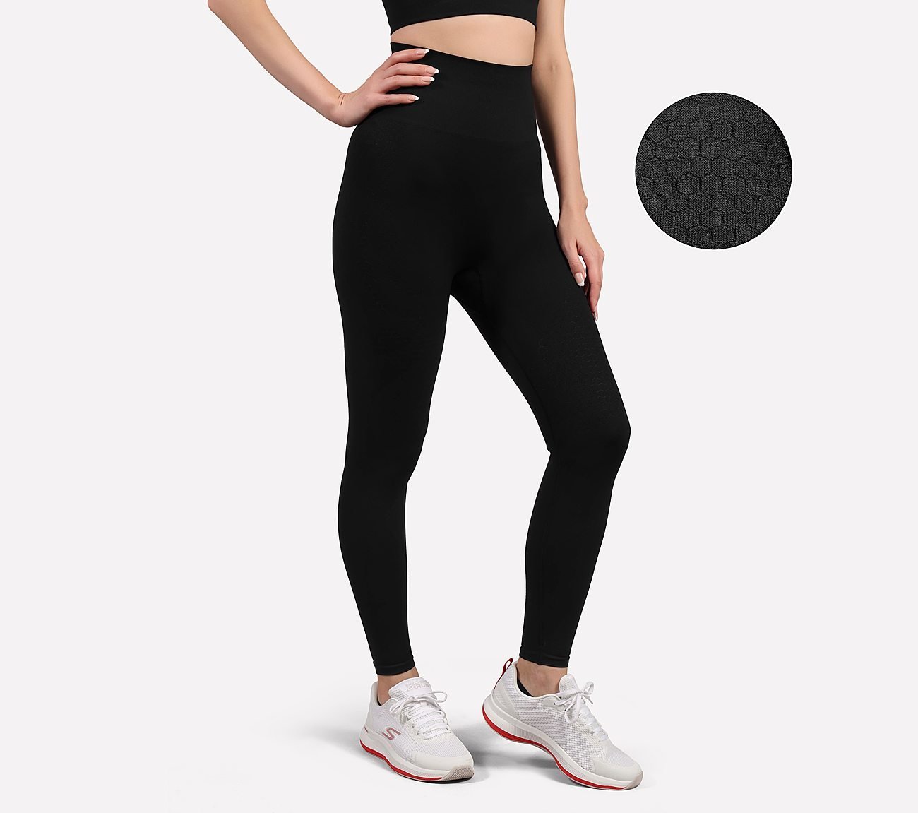 POWER MESH PANELLED LEGGING, BLACK