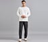 OVERSIZED CONTRAST FLATLOCK TEE, WHITE