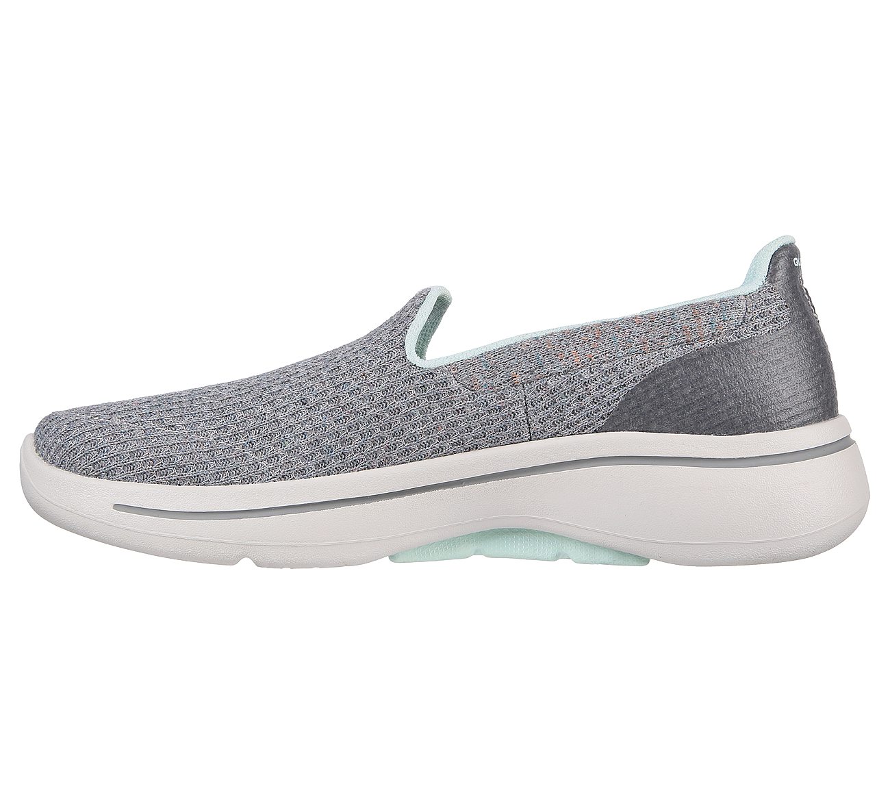 GO WALK ARCH FIT - OUR EARTH, GREY/AQUA Footwear Left View