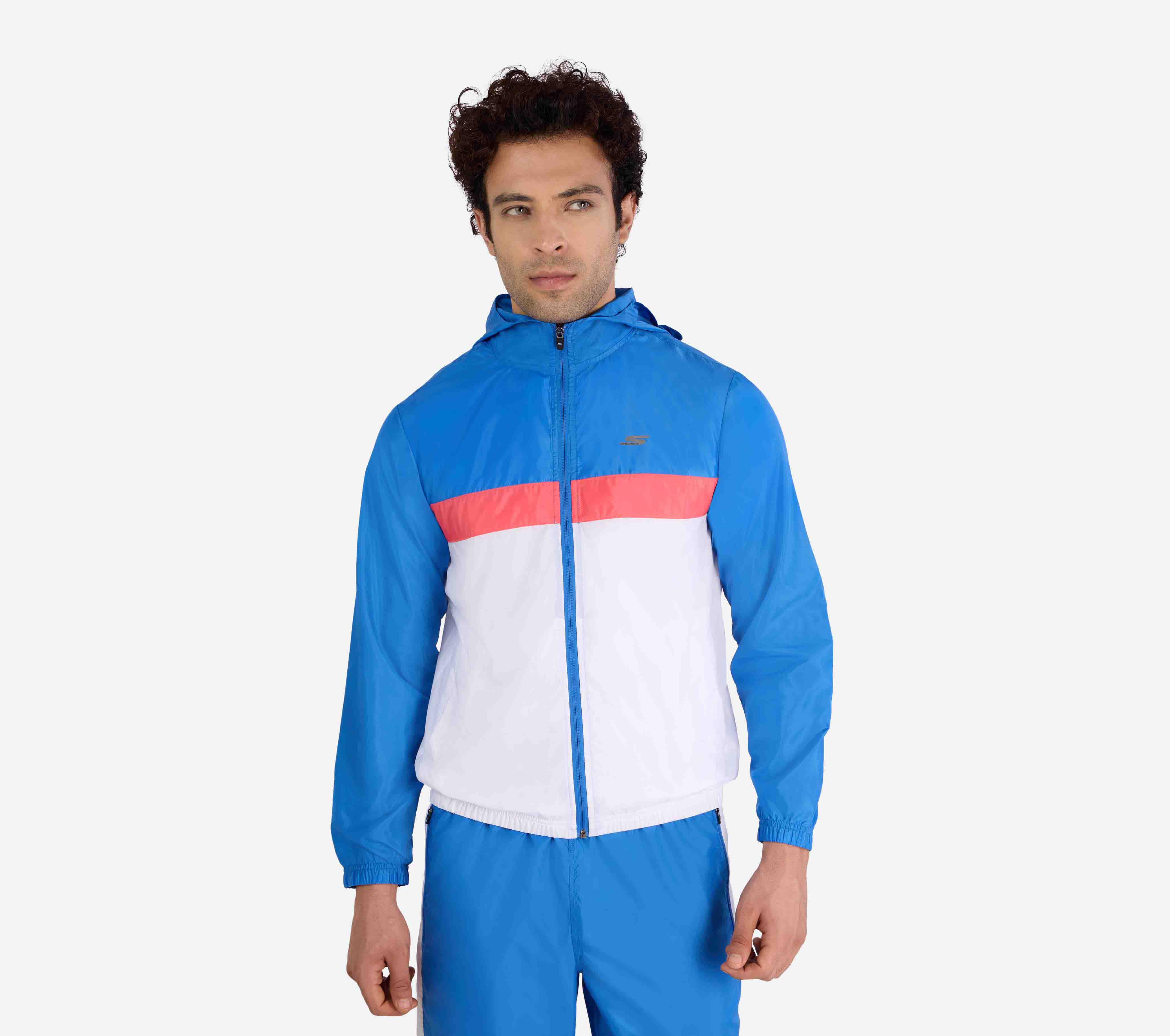 SPEED ELITE HOODED TRACK JACK, BLUE/GREEN