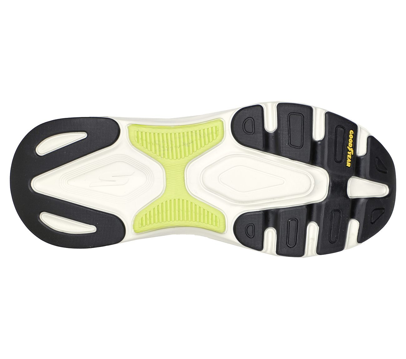 MAX CUSHIONING ARCH FIT - SWI, BLACK/LIME Footwear Bottom View