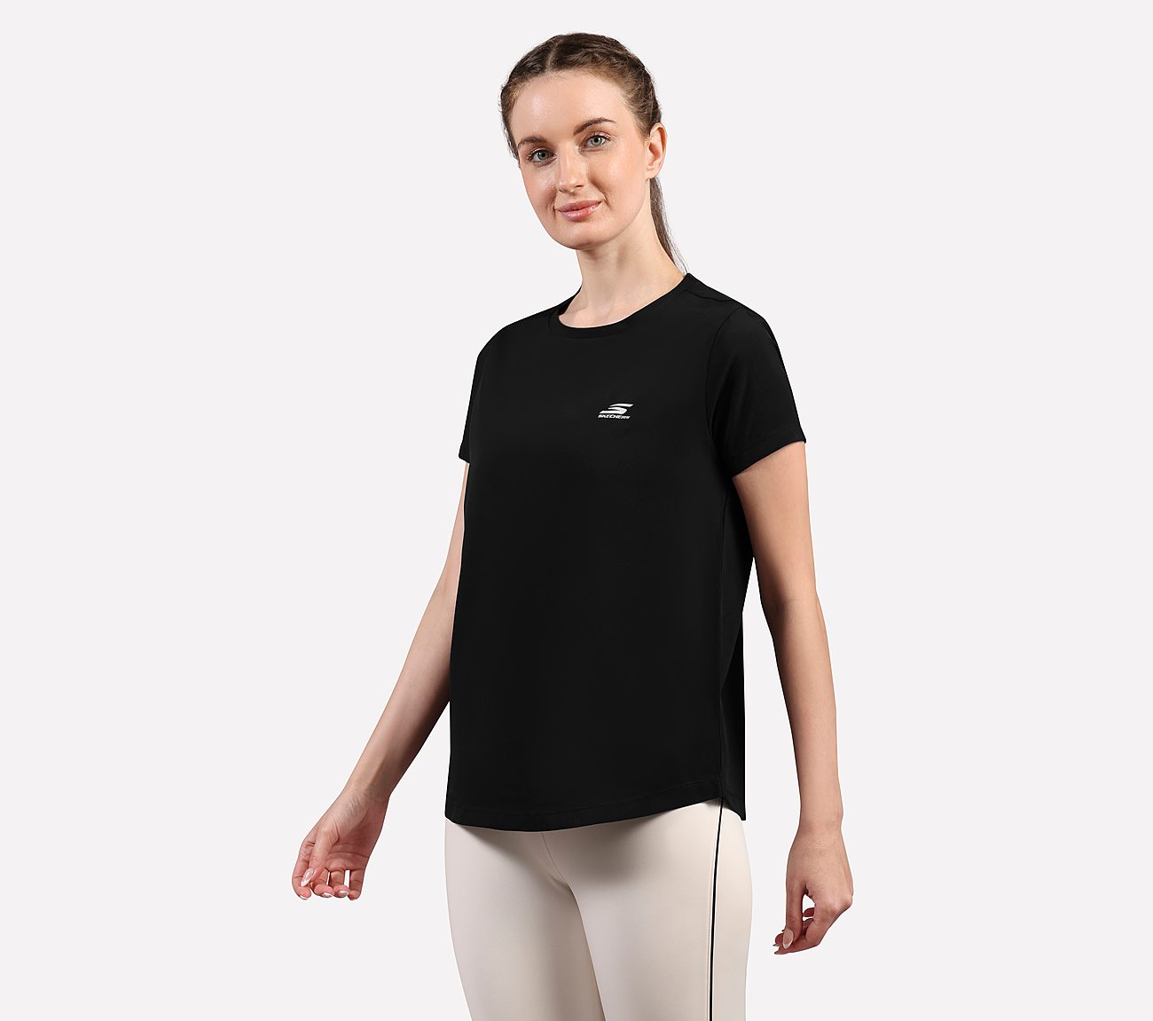 PERFORMANCE BOXY FIT T SHIRT, BLACK Apparels Top View