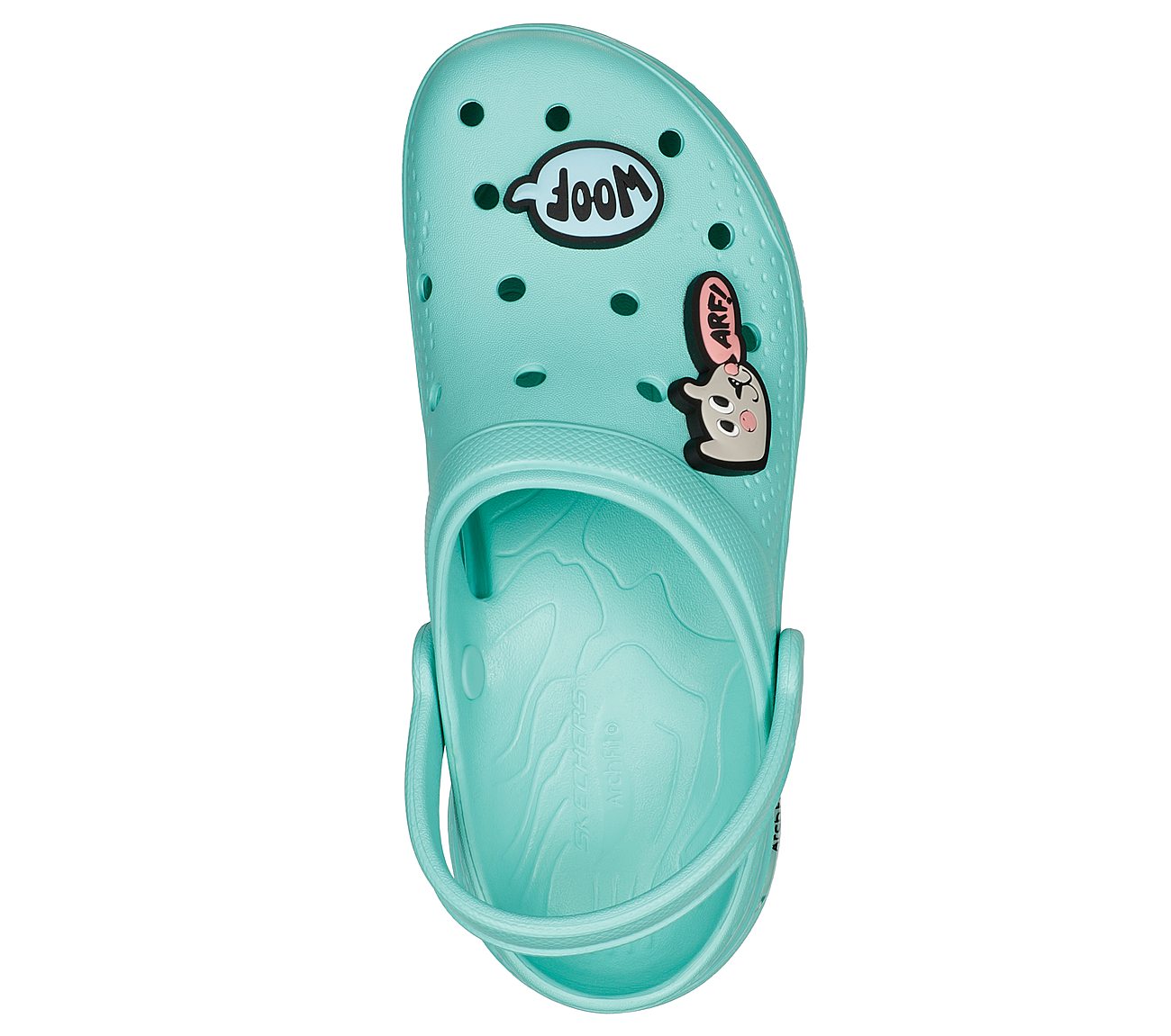 ARCH FIT FOAMIES-WOOF FEELS, TURQUOISE Footwear Top View