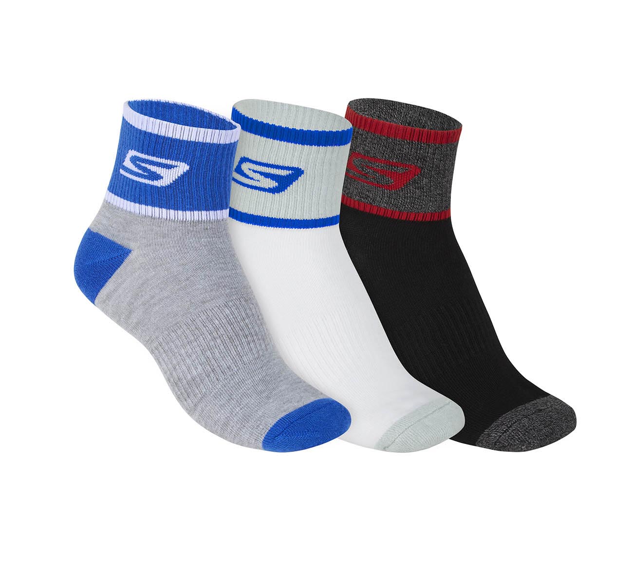 3PK MENS HALF TERRY ANKLE, MULTI Accessories Lateral View