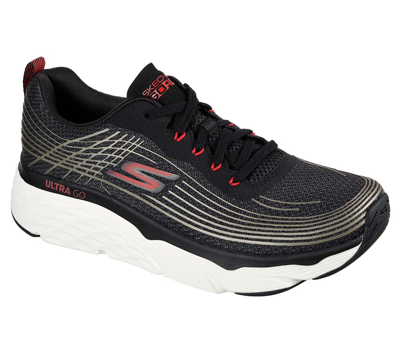 MAX CUSHIONING ELITE, BLACK/GOLD Footwear Lateral View
