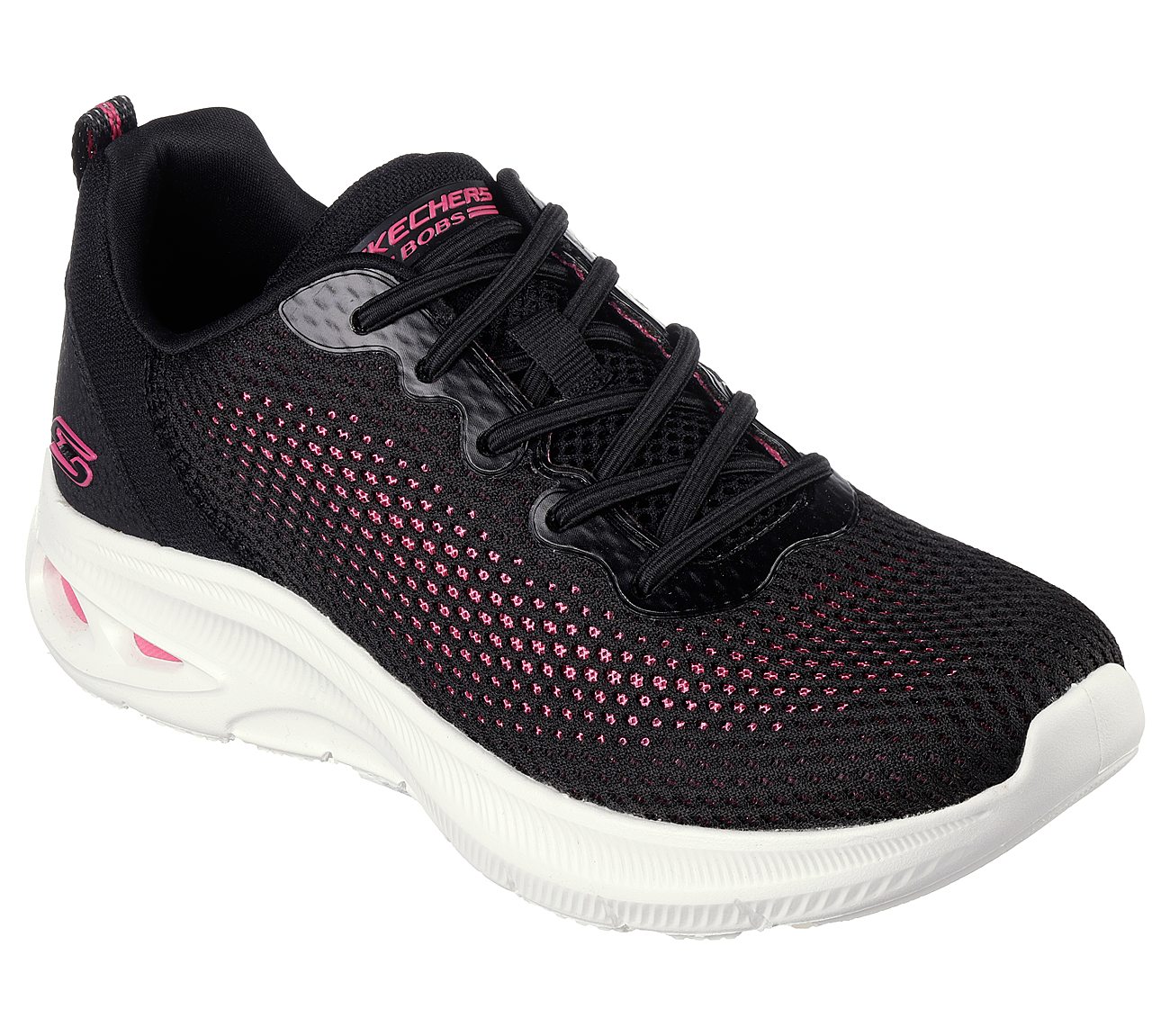 BOBS UNITY - HINT OF COLOR, BLACK/HOT PINK Footwear Right View
