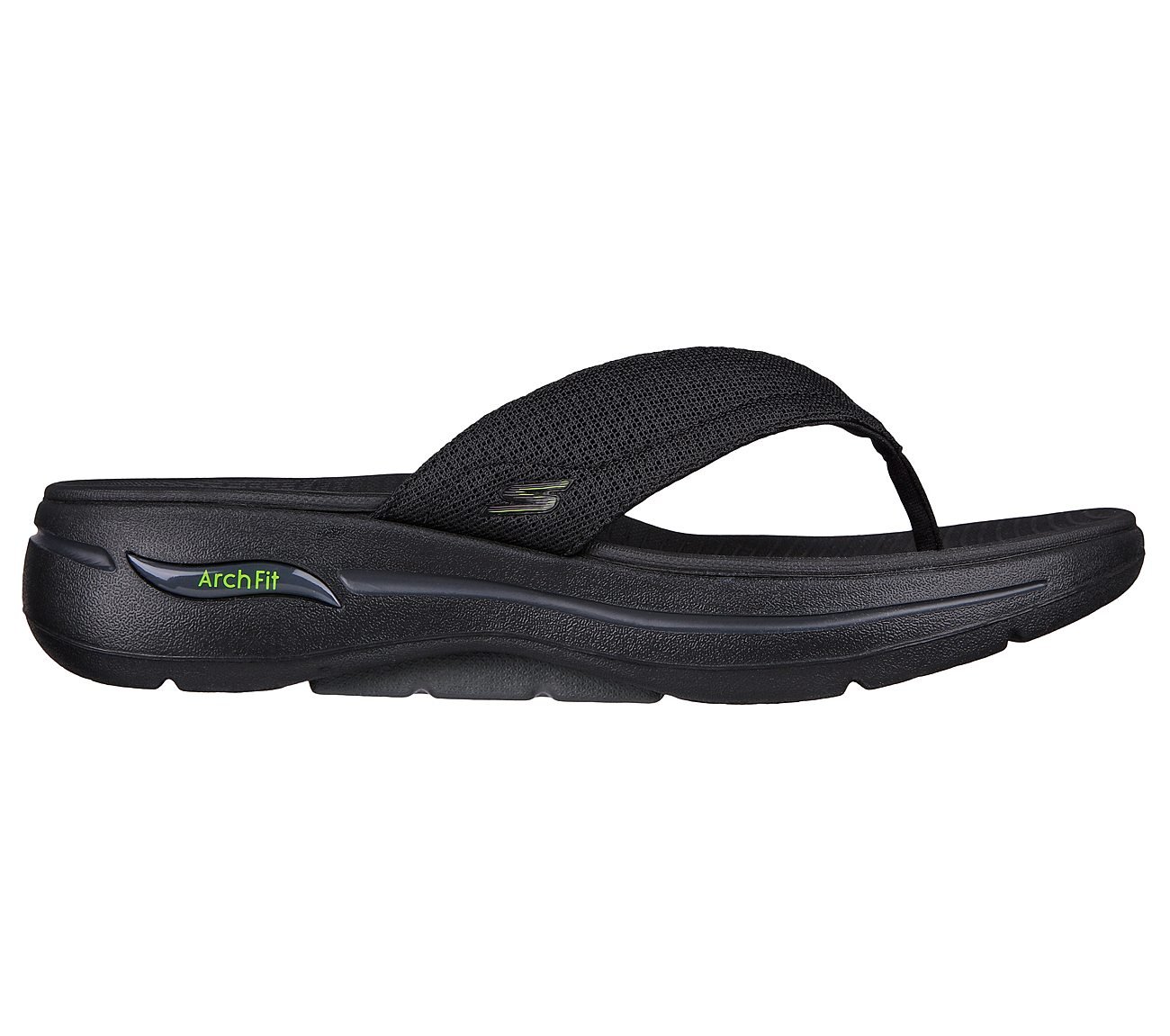 GO WALK ARCH FIT SANDAL-OFFSH, BLACK/LIME Footwear Right View