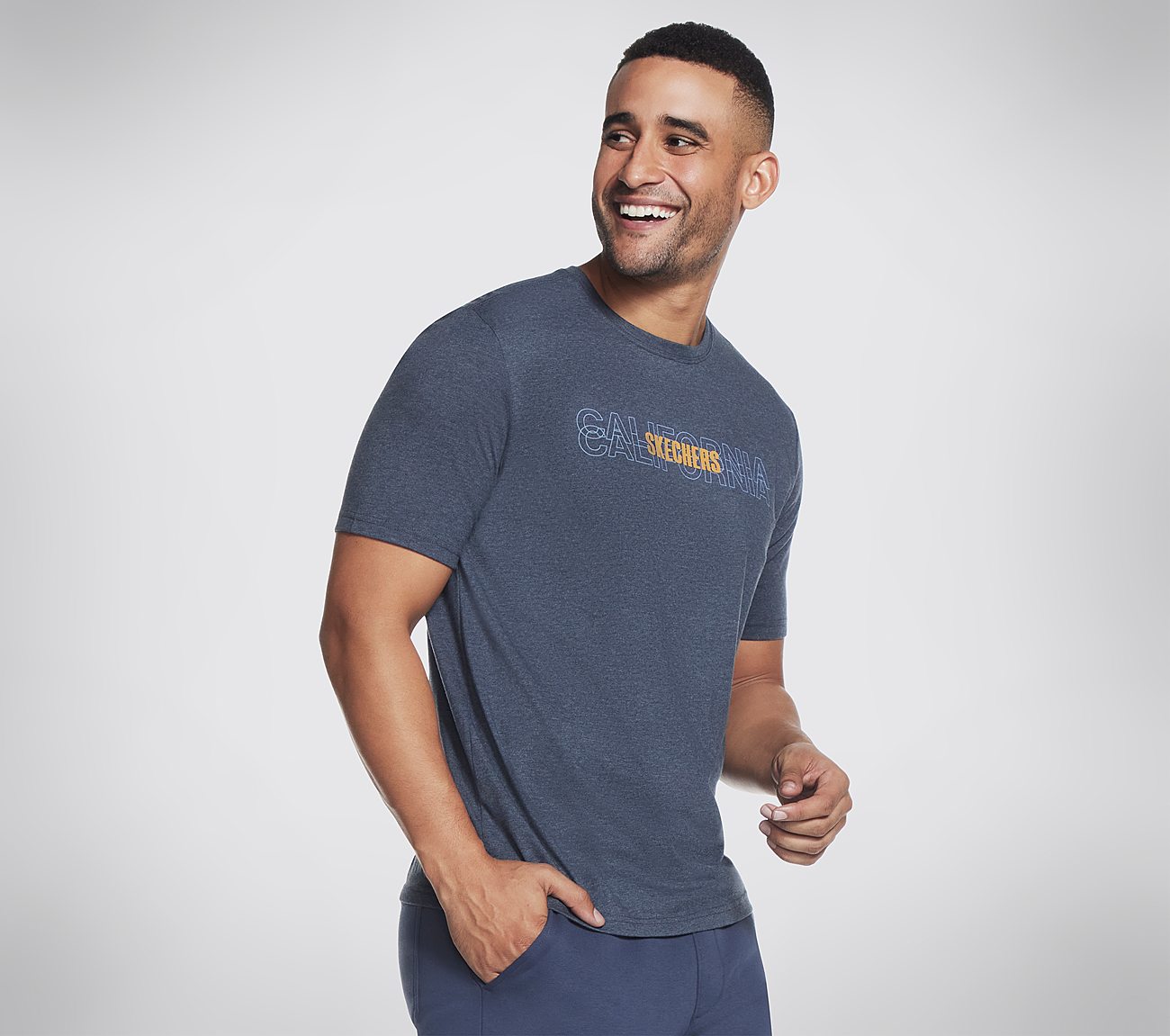 PAST TIME T-SHIRT, CHARCOAL/NAVY Apparels Bottom View