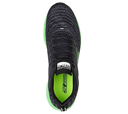 GO RUN 7+, BLACK/LIME Footwear Top View