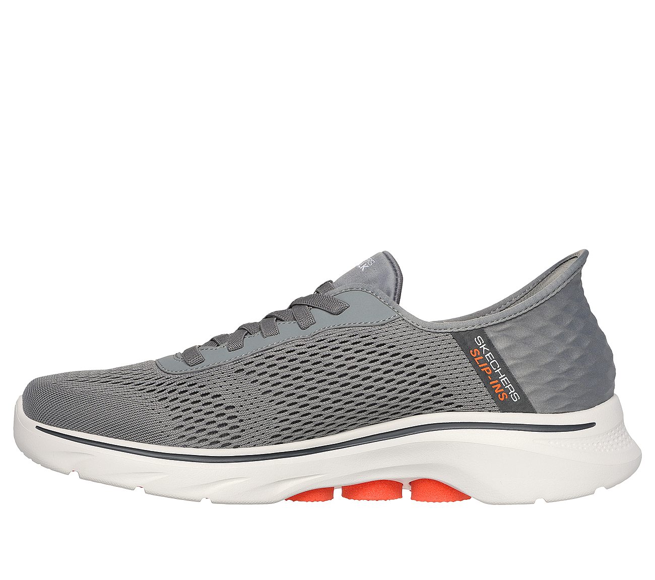 GO WALK 7 - FREE HAND 2, GREY/ORANGE Footwear Left View