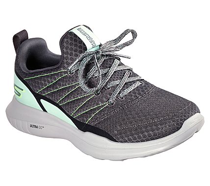 GO RUN MOJO-RADAR, CHARCOAL/AQUA Footwear Lateral View