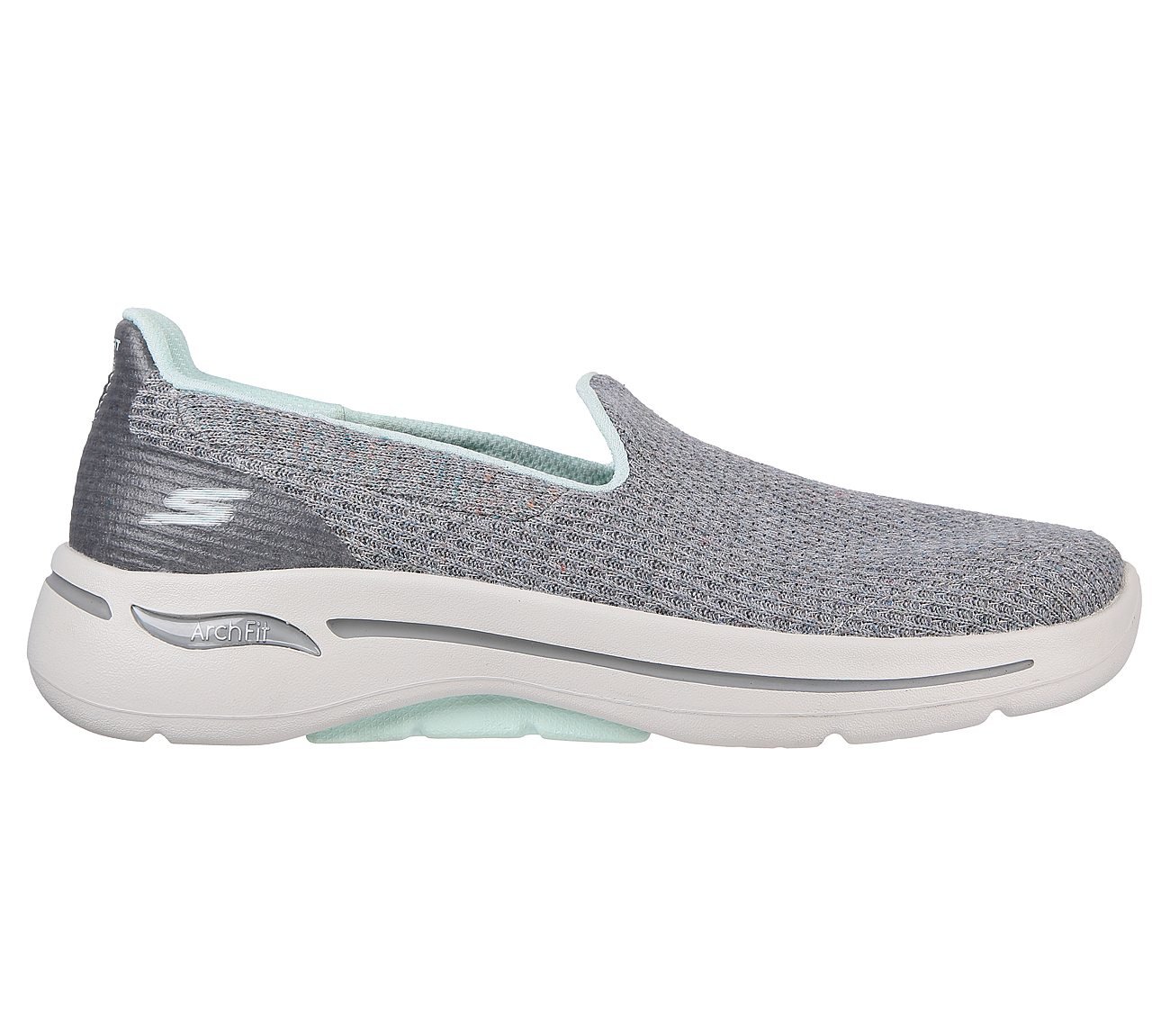 GO WALK ARCH FIT - OUR EARTH, GREY/AQUA Footwear Right View