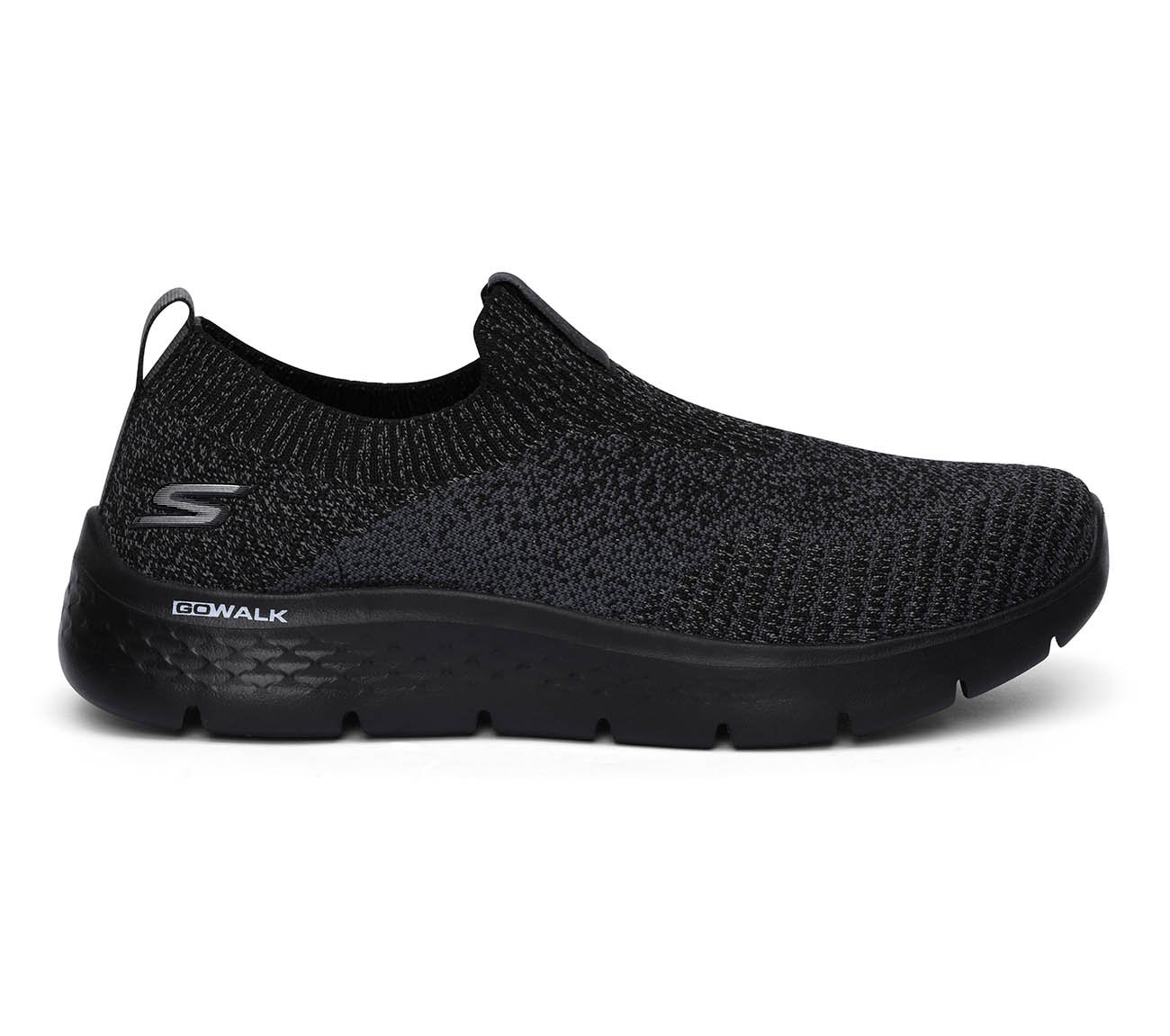 GO WALK FLEX, BLACK/CHARCOAL Footwear Lateral View