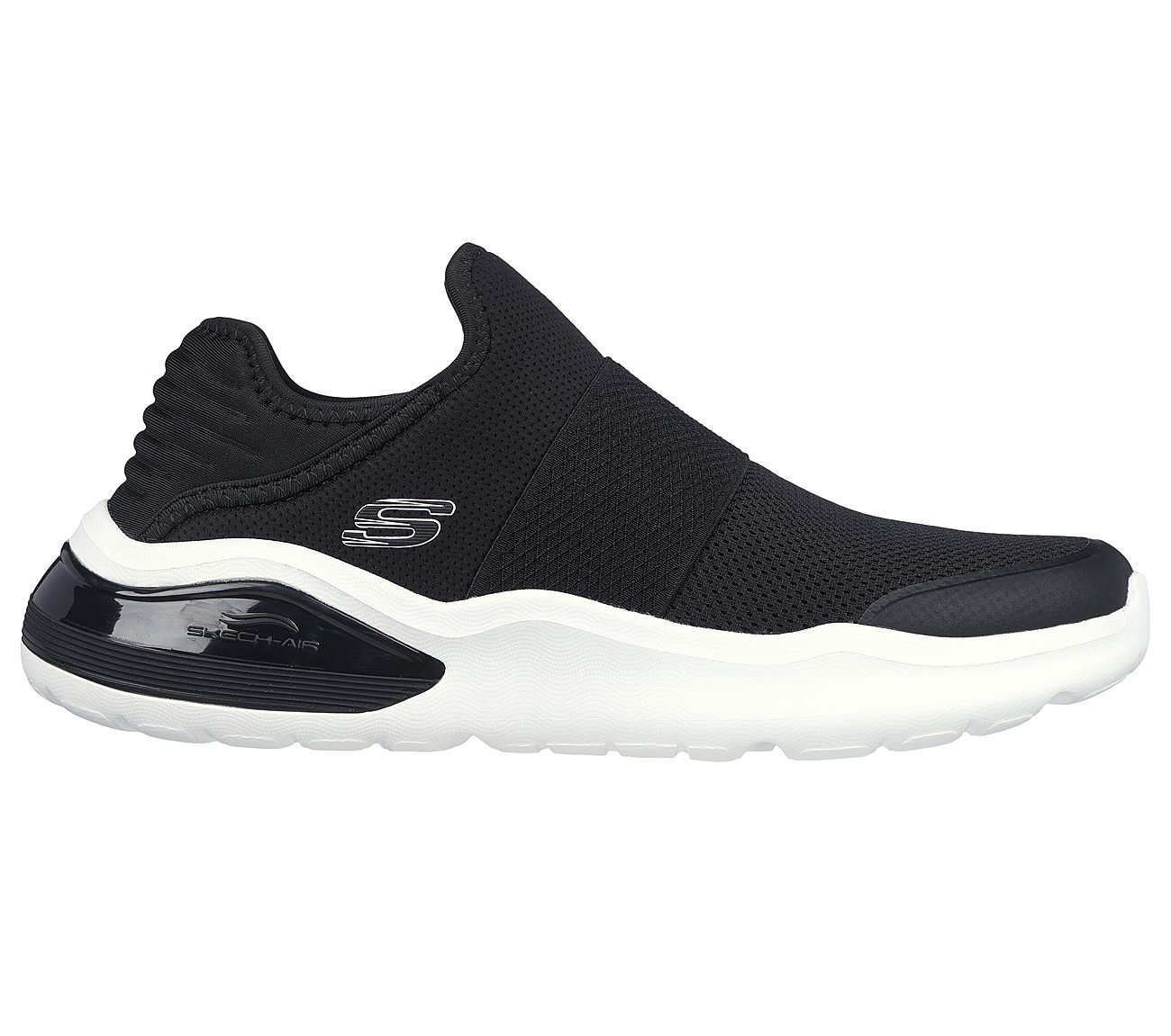 AIR CUSHIONING, BLACK/WHITE Footwear Lateral View